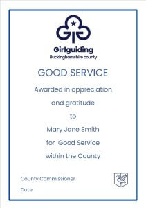 image relating to County Good Service Certificate